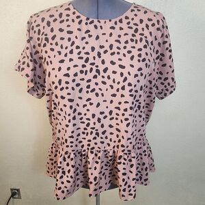 Chic Soul Animal Print Short Sleeve Blouse 2XL (5345)